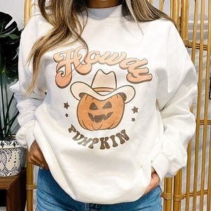 Howdy Pumpkin Halloween Western Sweatshirt